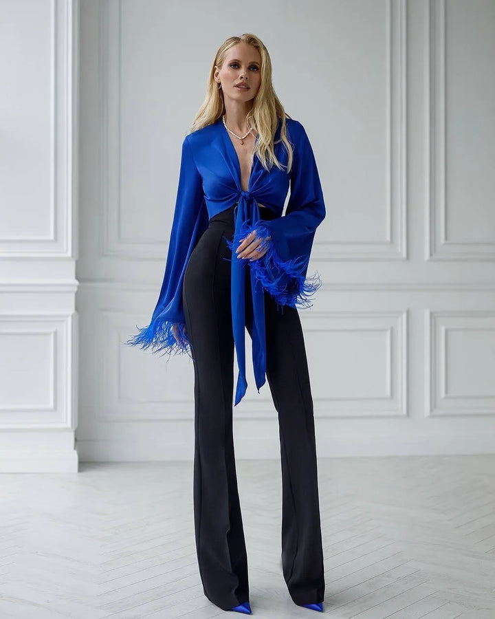 Black trousers "High waist flares"