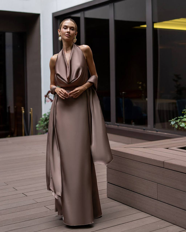 Mocca color maxi dress “Gija”