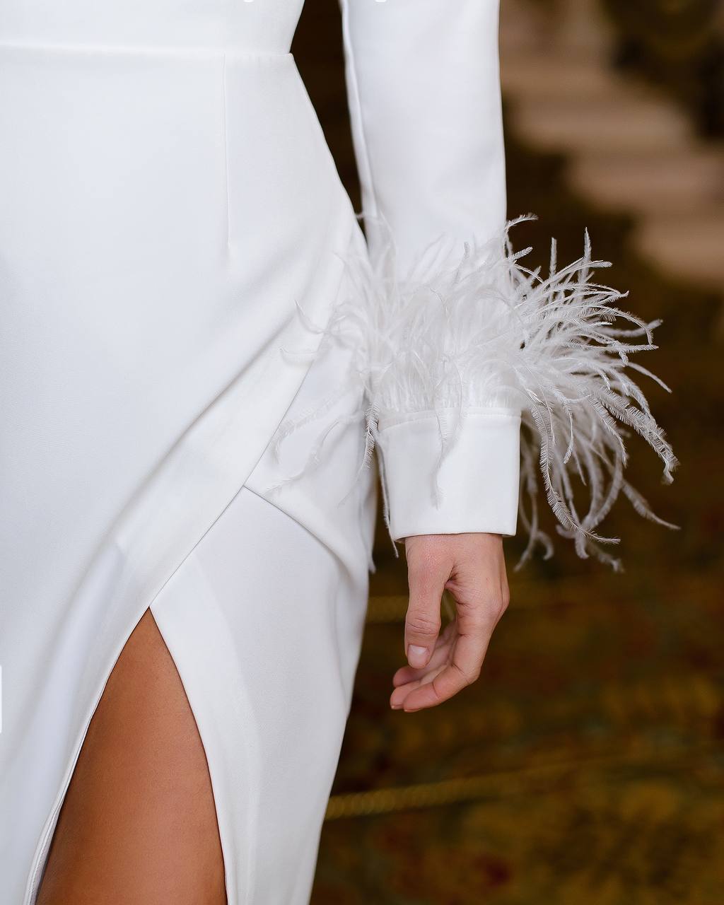 White midi dress “Feather”