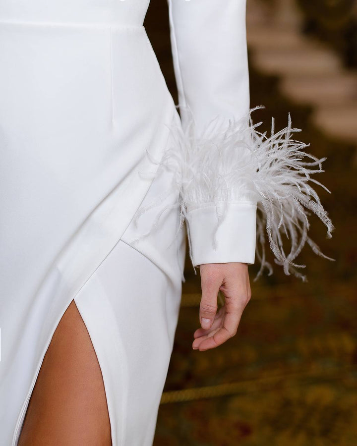 White midi dress “Feather”