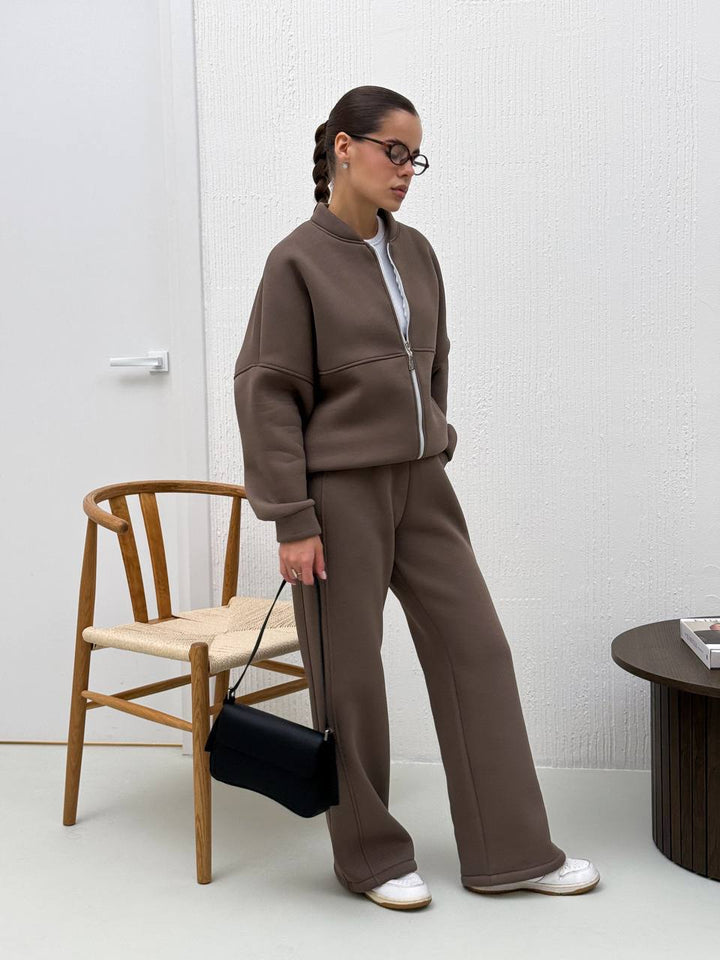 Super warm brown tracksuit set “Solara”