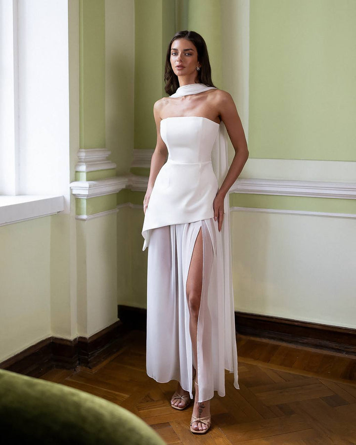 3 pieces set white dress “Nitena”