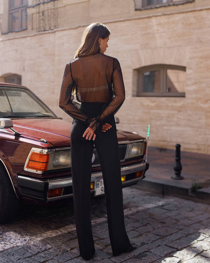 Black classic pants “Megata”