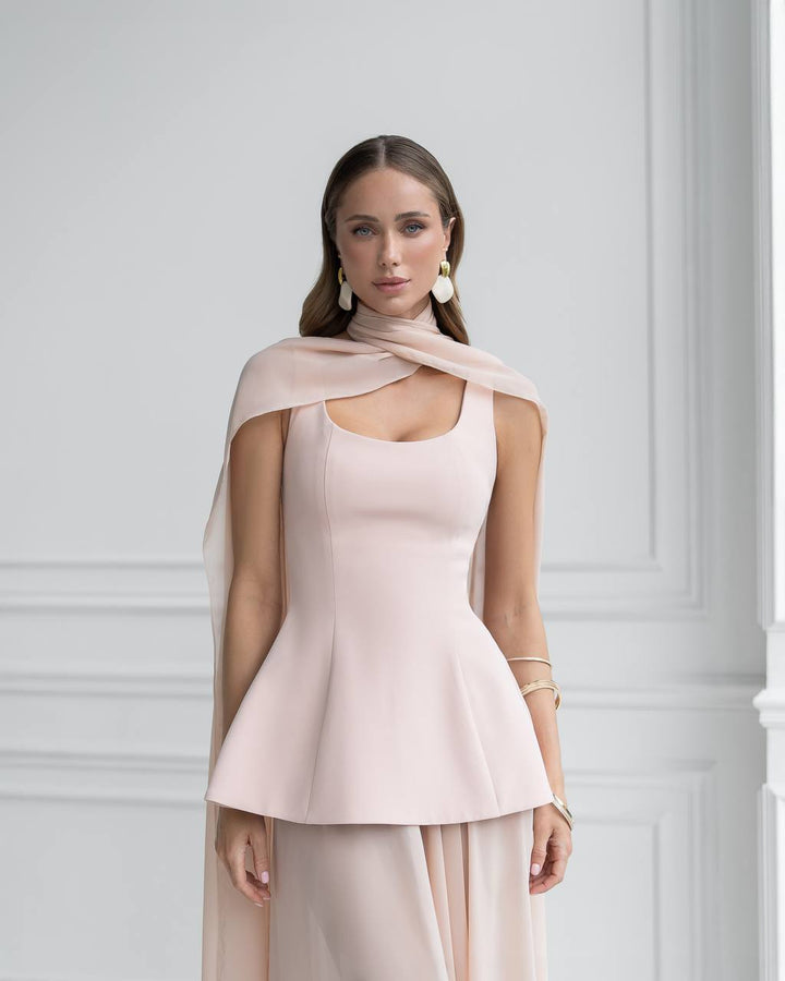 3 pieces set peach color dress “Ratena”