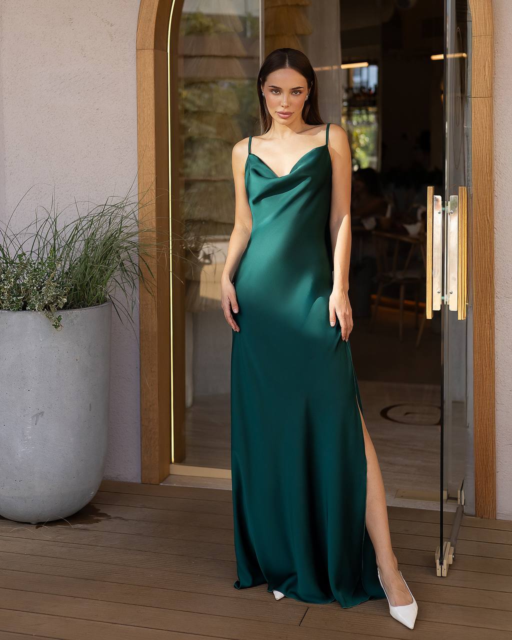 Green color dress “Fatena”