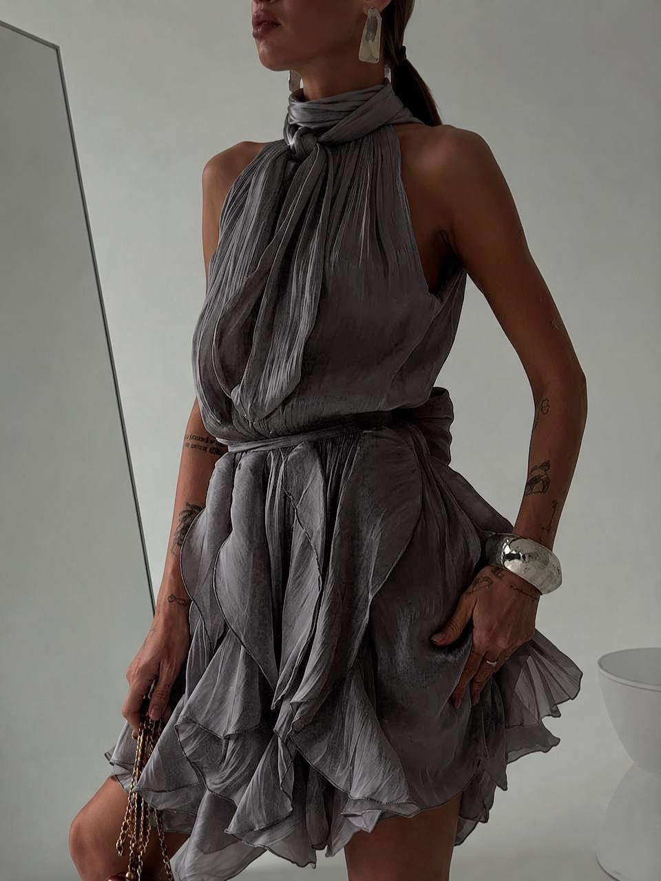 Steel grey dress “Noelle”