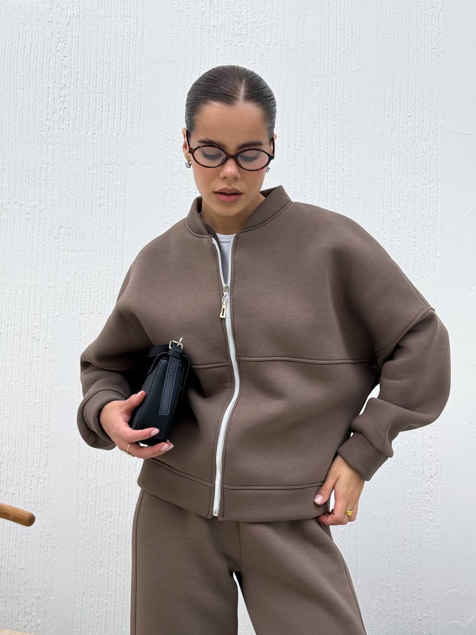 Super warm brown tracksuit set “Solara”