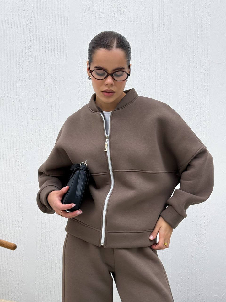 Super warm brown tracksuit set “Solara”