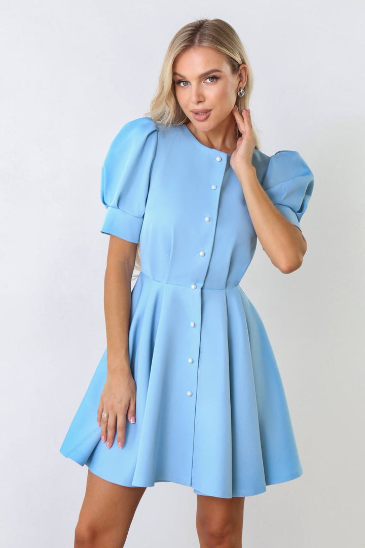 BLUE MINI DRESS "THE CHARM OF ELEGANCE''