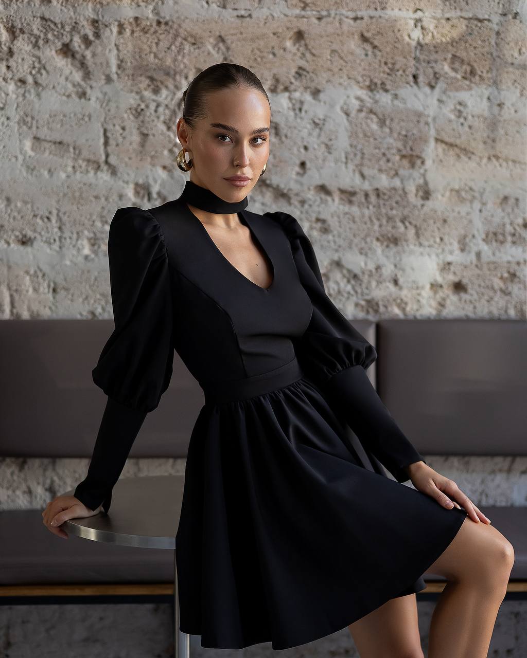 Black long sleeve dress “Verona”