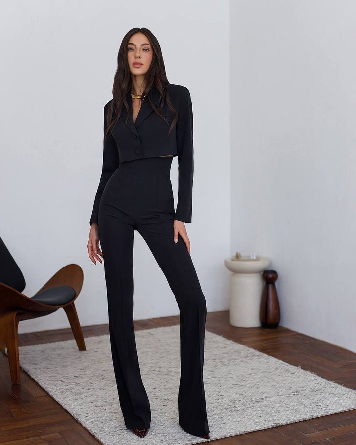 Juodos kelnės "High waist flares"