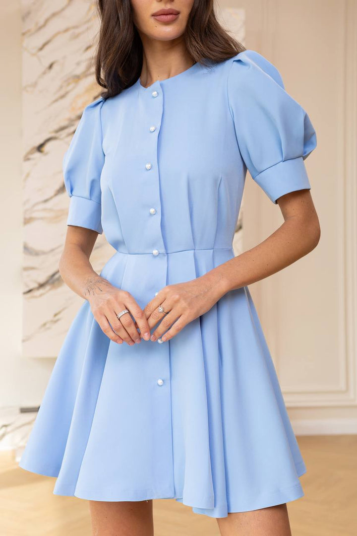 BLUE MINI DRESS "THE CHARM OF ELEGANCE''
