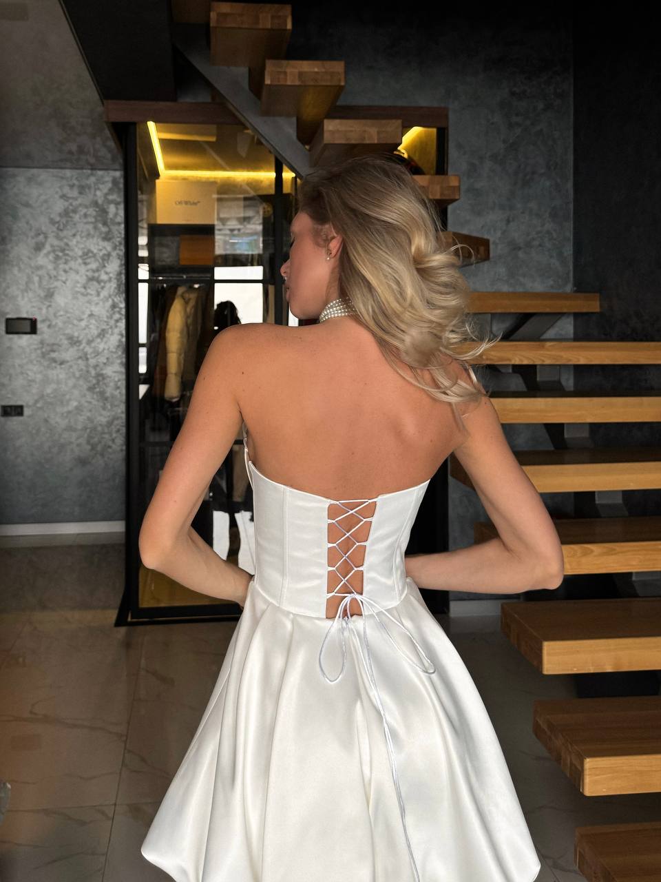 White mini corset dress “Obeta”