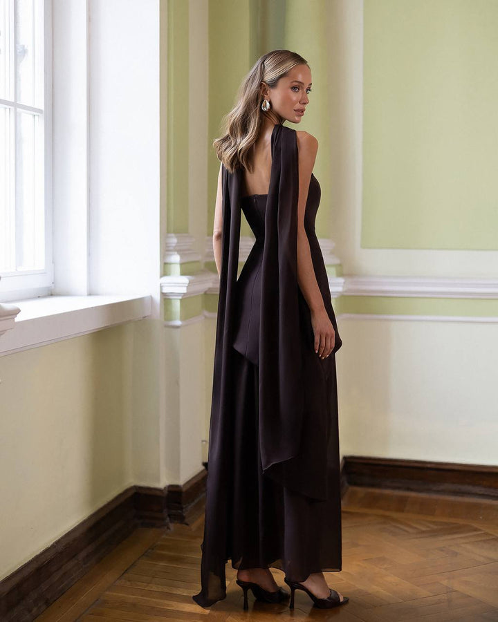 3 pieces set chocolate color dress “Nitena”