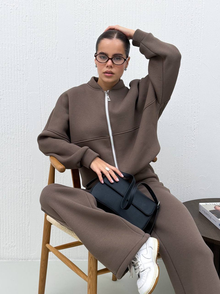 Super warm brown tracksuit set “Solara”