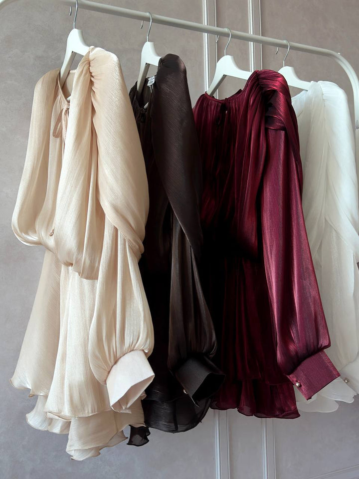 Sand color mini dress “Amora”
