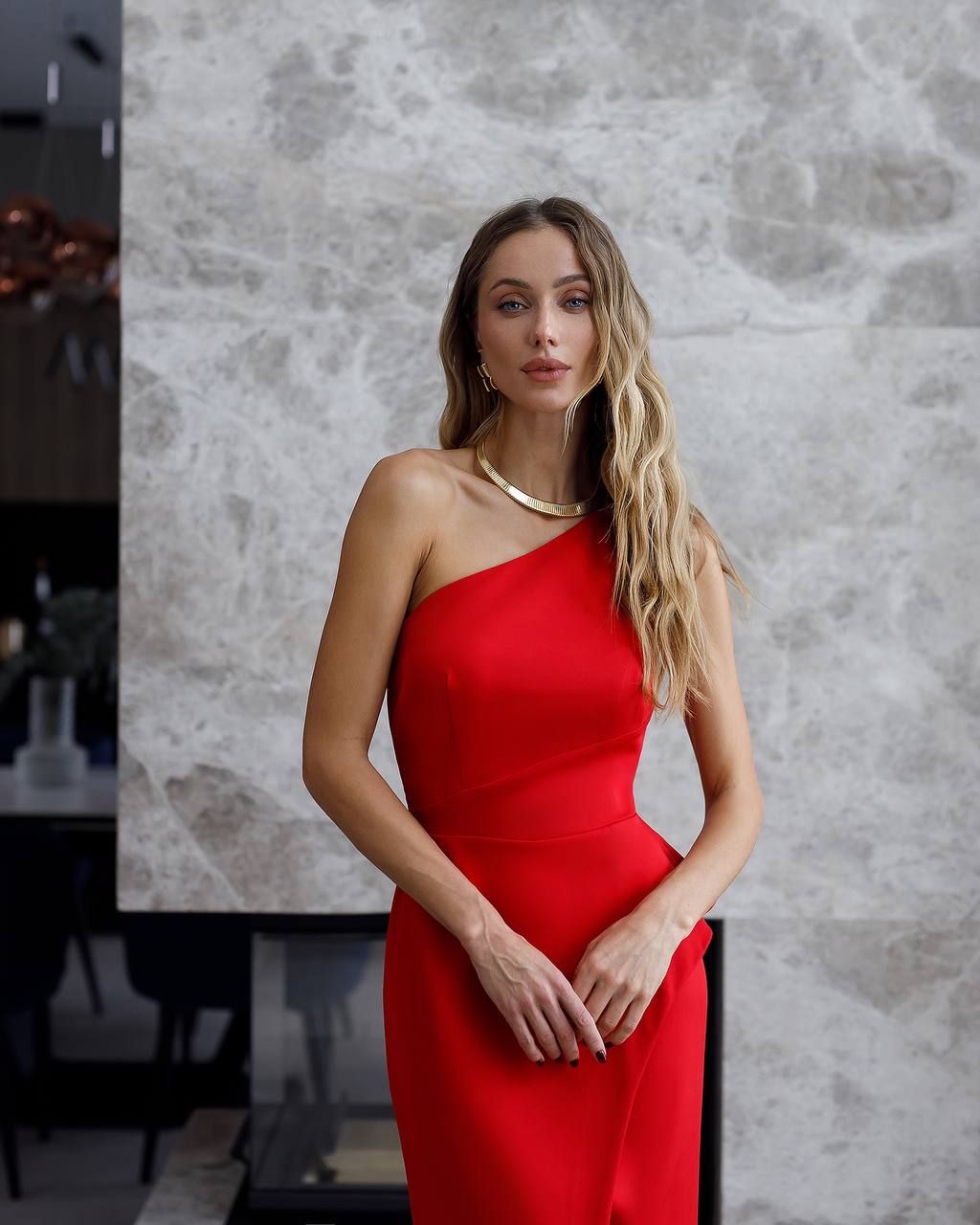 Red maxi dress “Brateja”