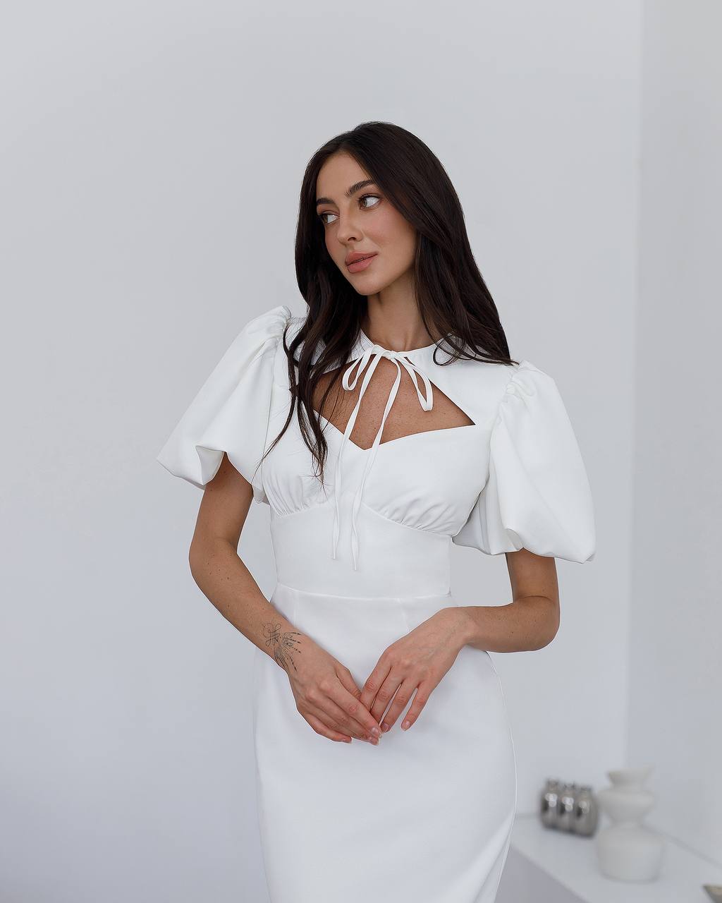 White color midi dress “Julia”