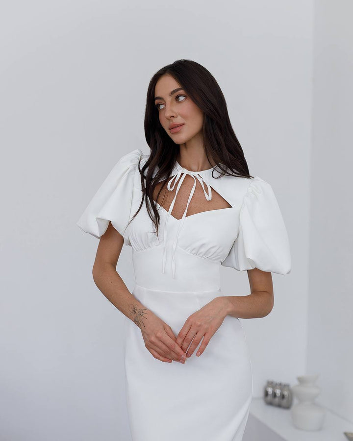 White color midi dress “Julia”