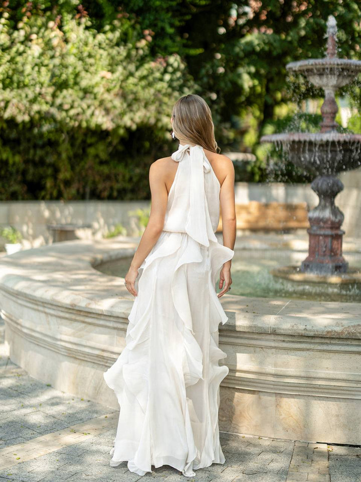 Champagne color maxi dress “Daira”