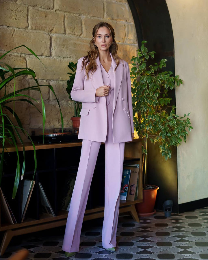 Pink three piece suit "Ultra classy"