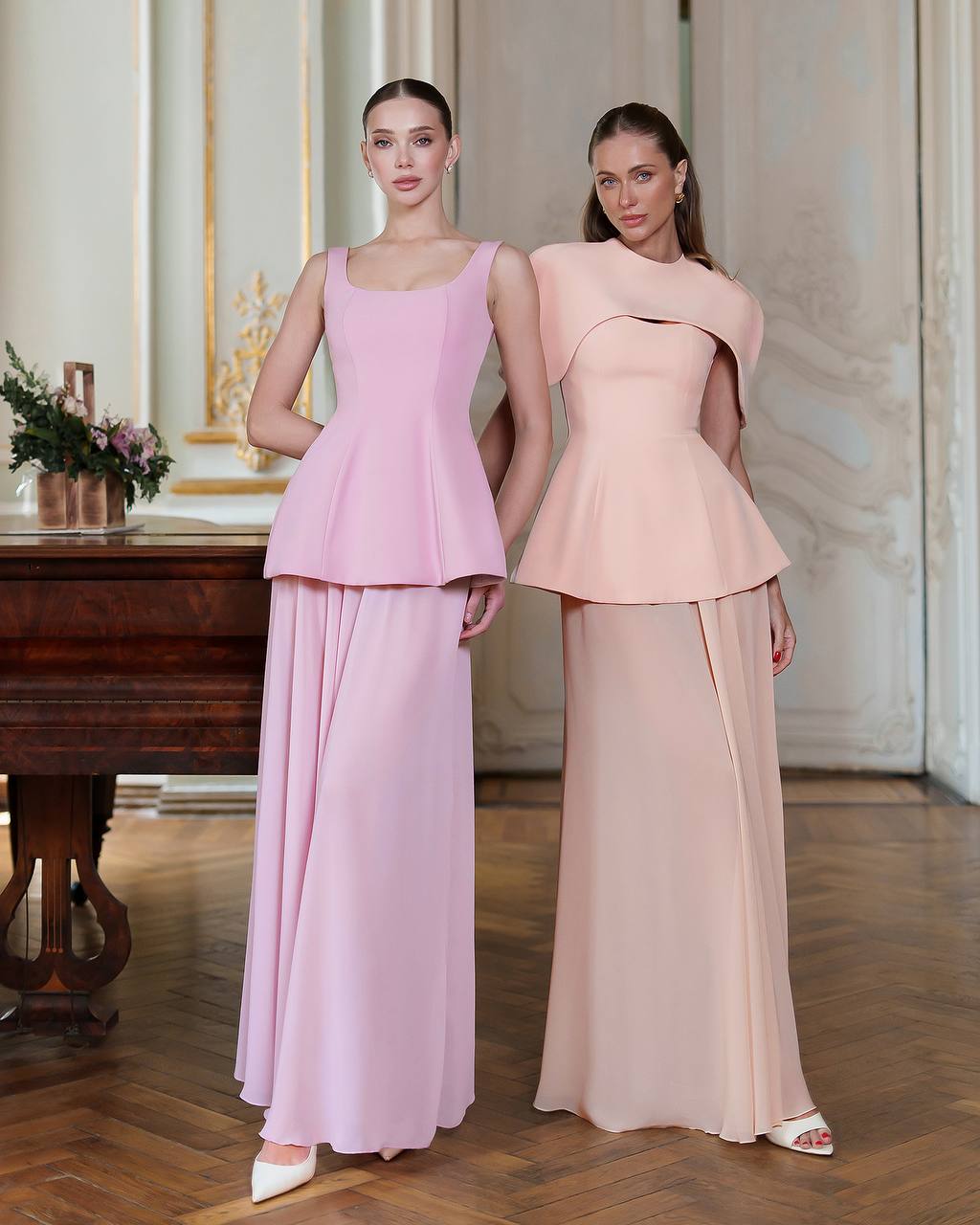 3 pieces set peach color dress “Ratena”