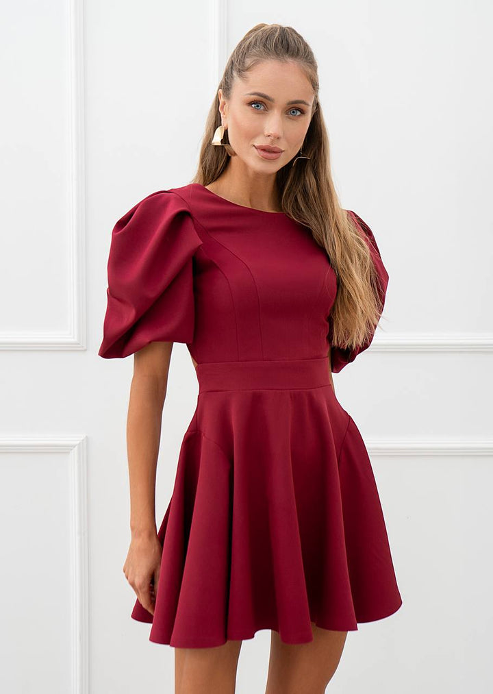 Bordo spalvos mini suknelė "Merlot"