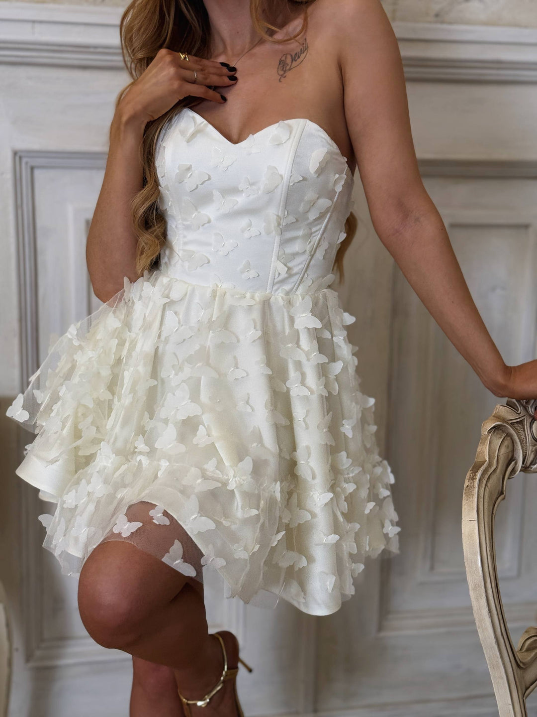 Milky white corset dress “Daginta”