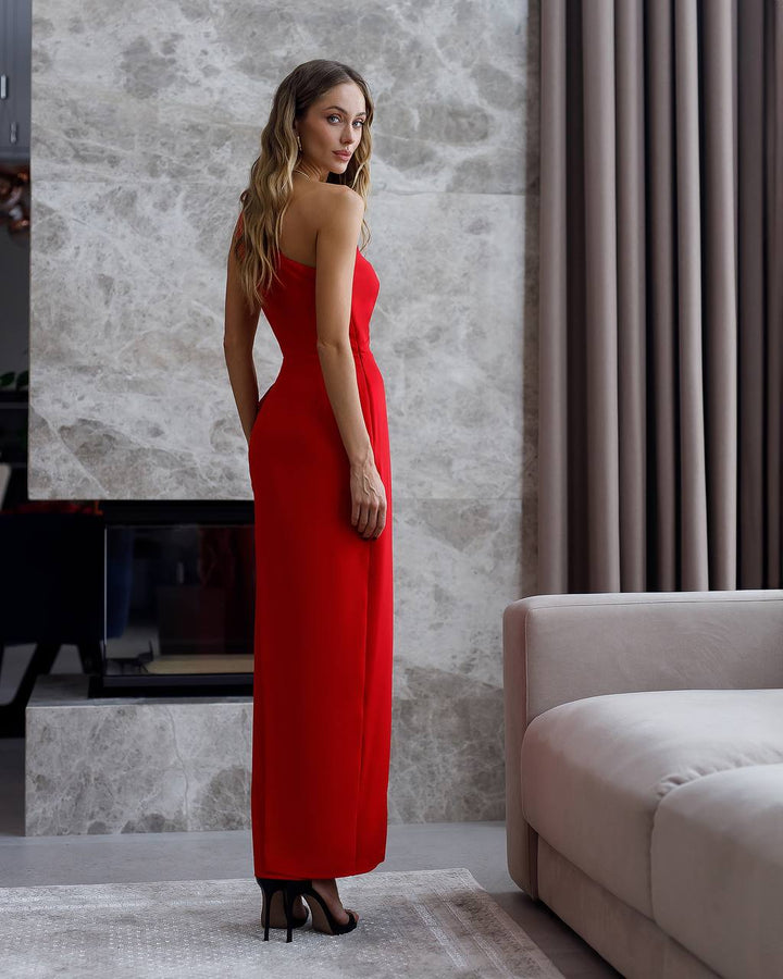 Red maxi dress “Brateja”