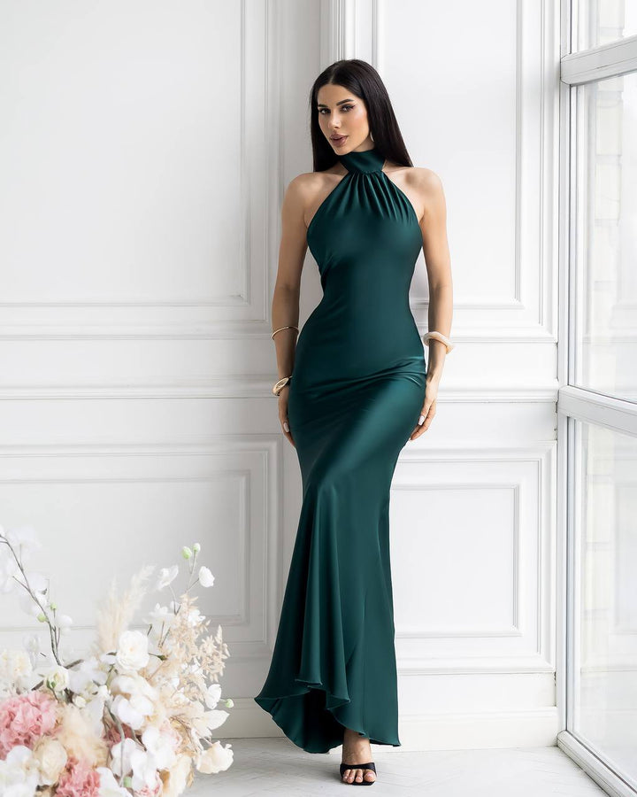 Emerald color maxi dress “Astina”