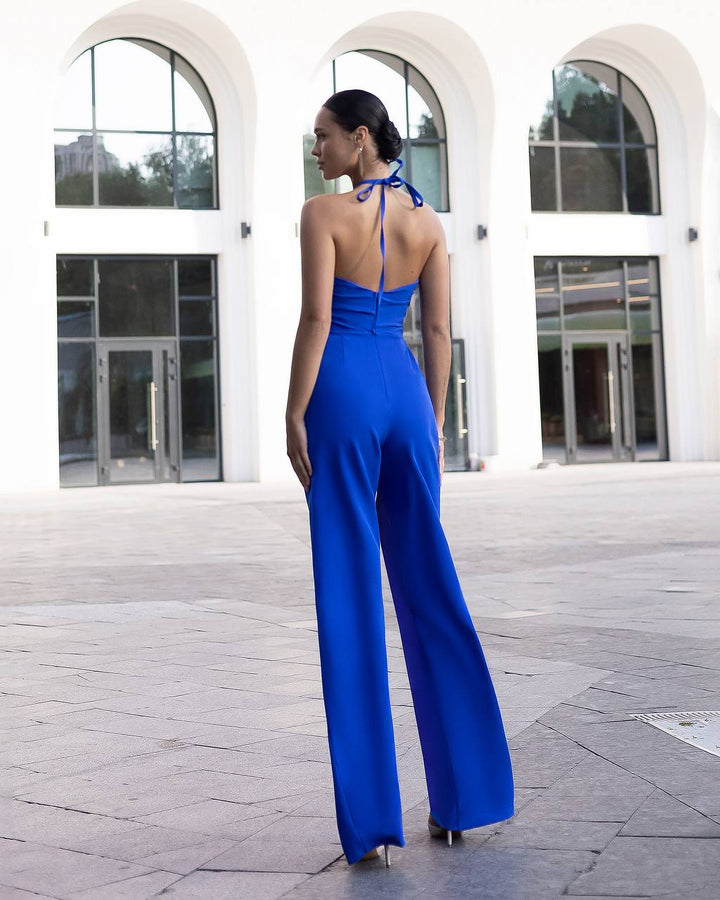 MĖLYNAS KOMBINEZONAS "WRAP OVER FRONT"