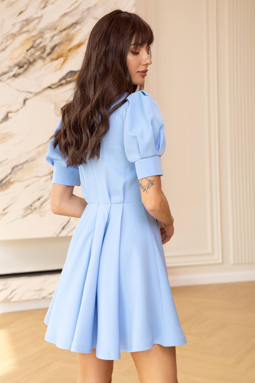 BLUE MINI DRESS "THE CHARM OF ELEGANCE''