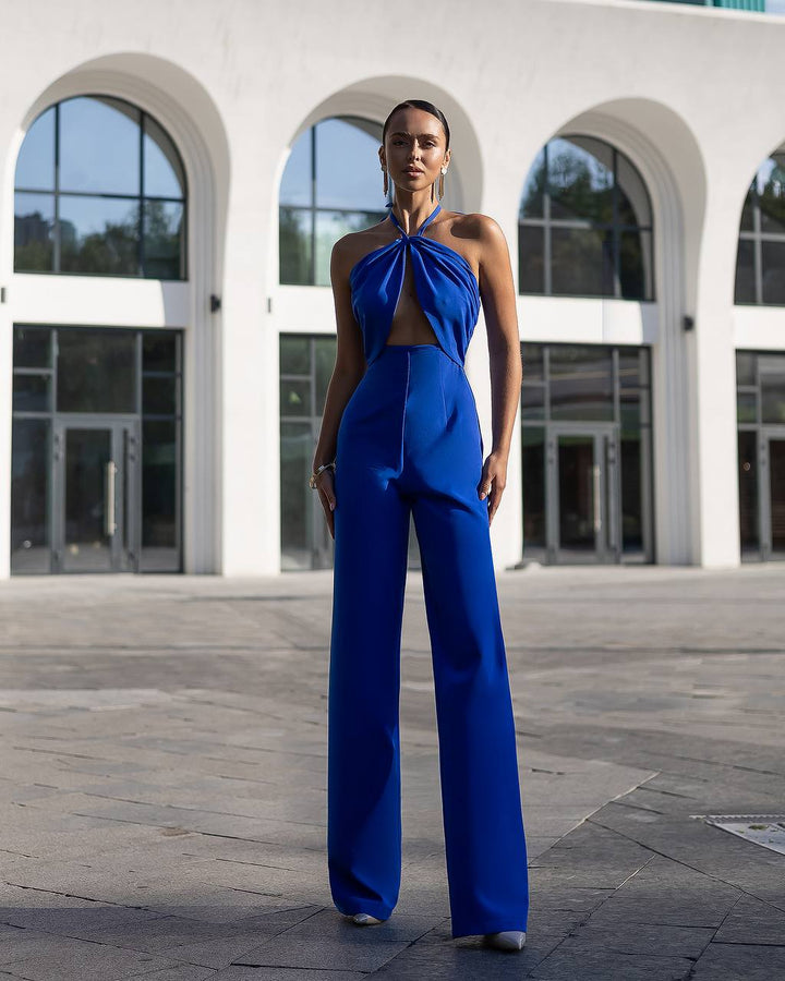 MĖLYNAS KOMBINEZONAS "WRAP OVER FRONT"