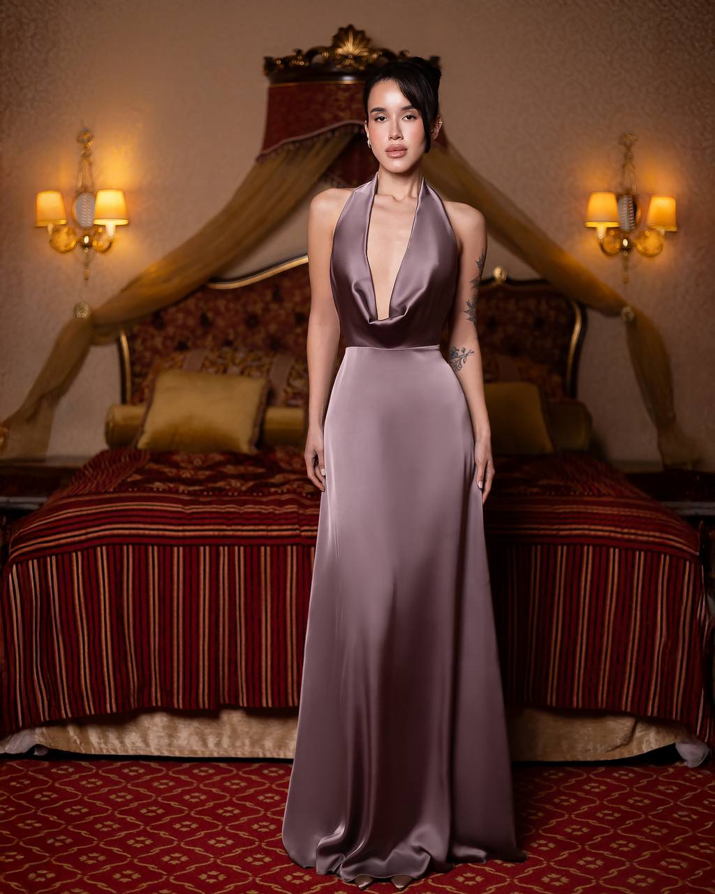 Mocca color maxi dress “Gija”