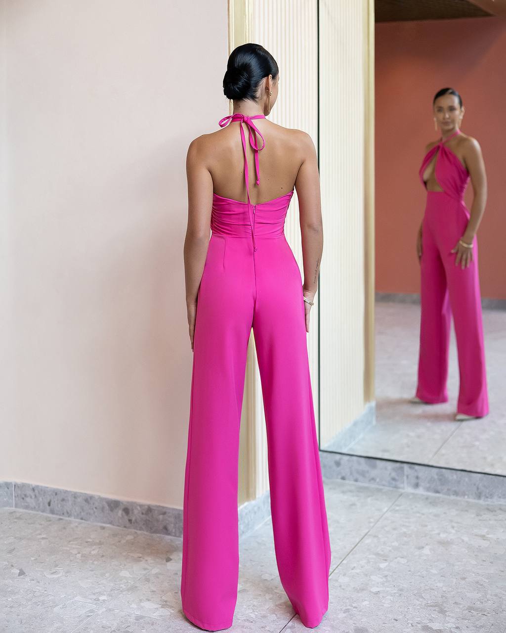 Rožinis kombinezonas "Wrap over front"