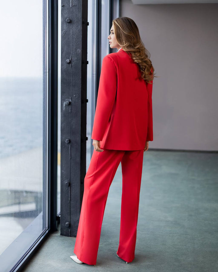 Red three piece suit "Ultra classy"