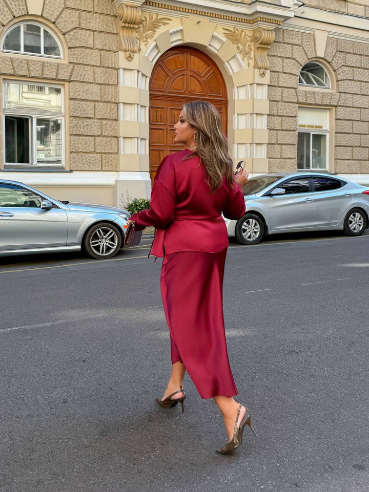 2 pieces burgundy set “Dalija”