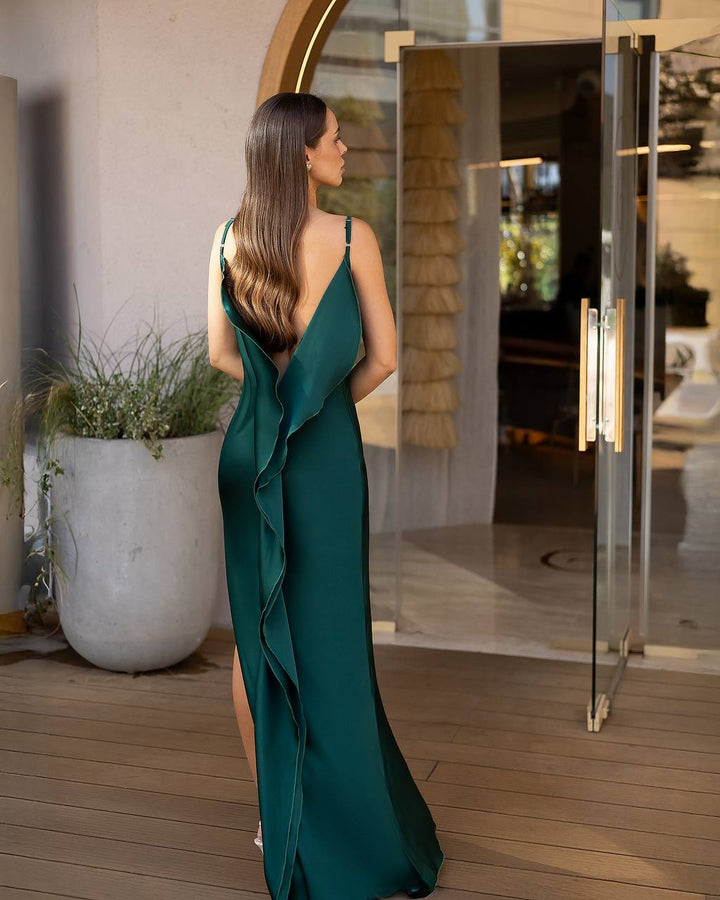 Green color dress “Fatena”
