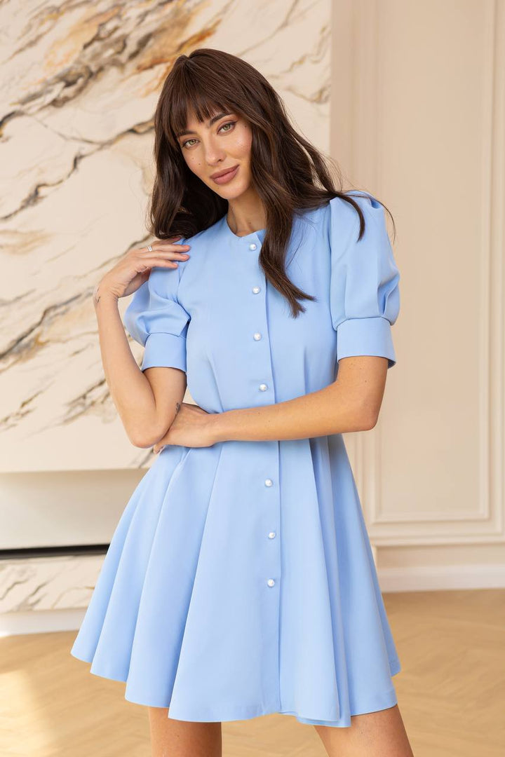 BLUE MINI DRESS "THE CHARM OF ELEGANCE''
