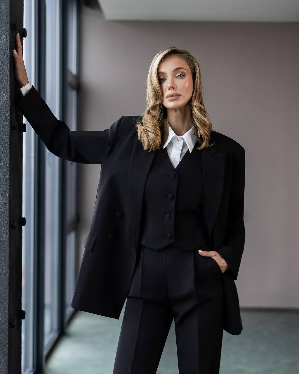 Black three piece suit "Ultra classy"