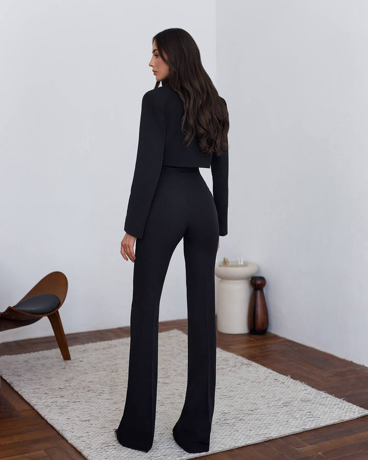 Juodos kelnės "High waist flares"