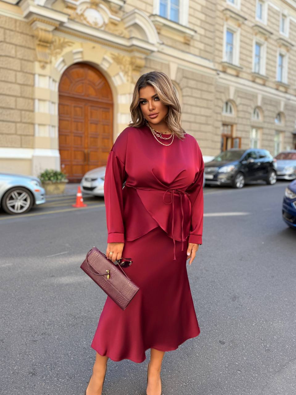 2 pieces burgundy set “Dalija”