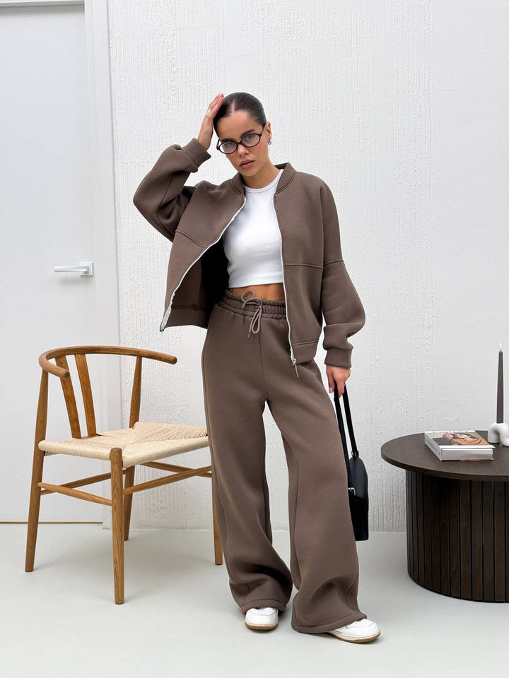 Super warm brown tracksuit set “Solara”