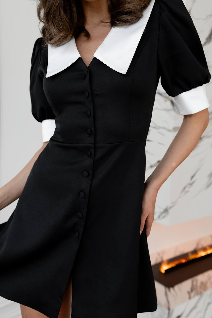 Black dress "School girl buttoned"