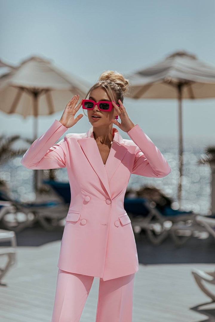 Light pink suit "Long leg belted"