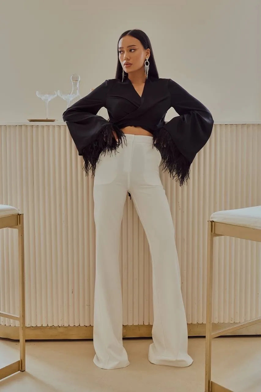 White trousers "Long flares"