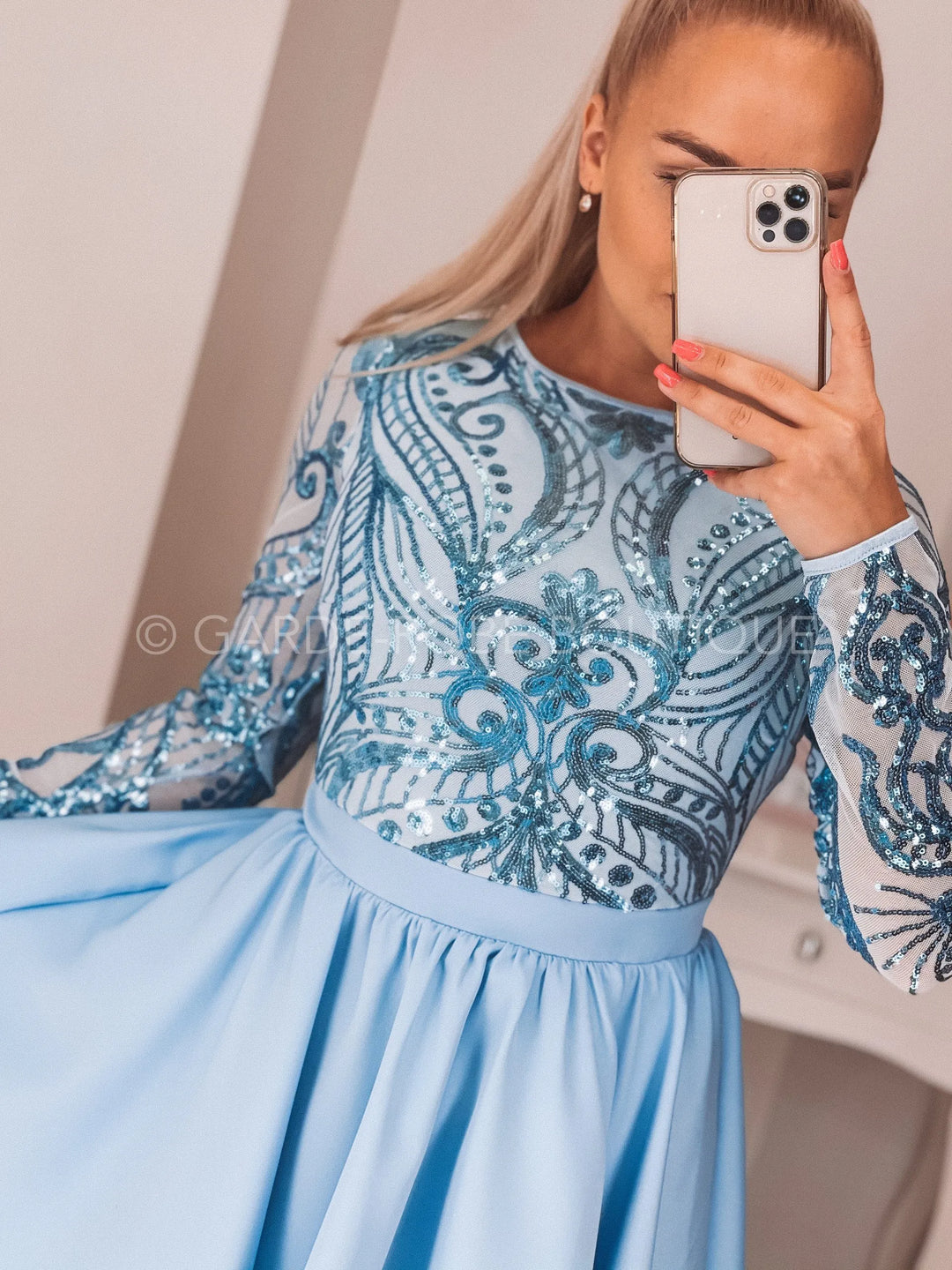 Mini dress "Blue sequin"