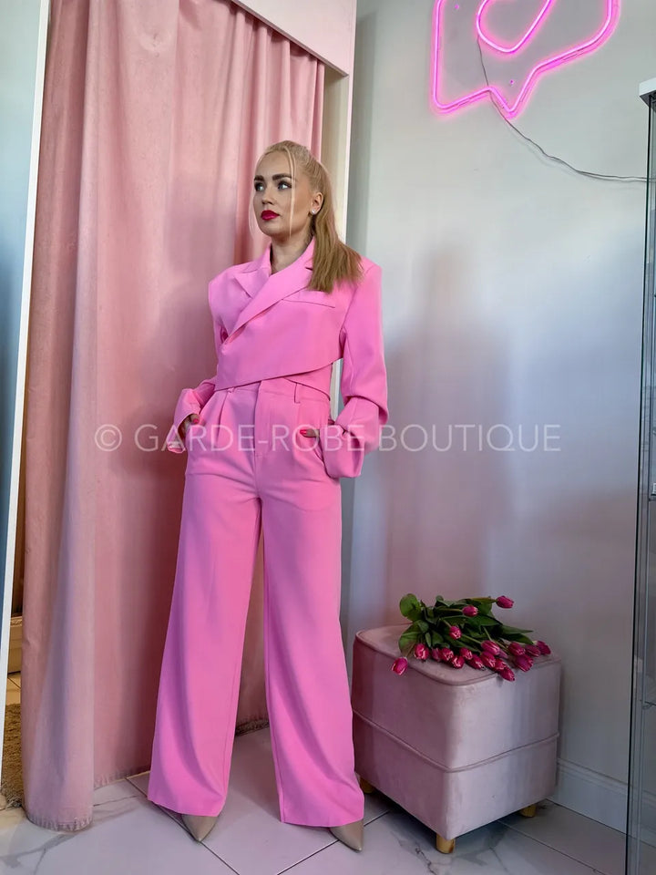 Pink wide trousers "Elastic back"