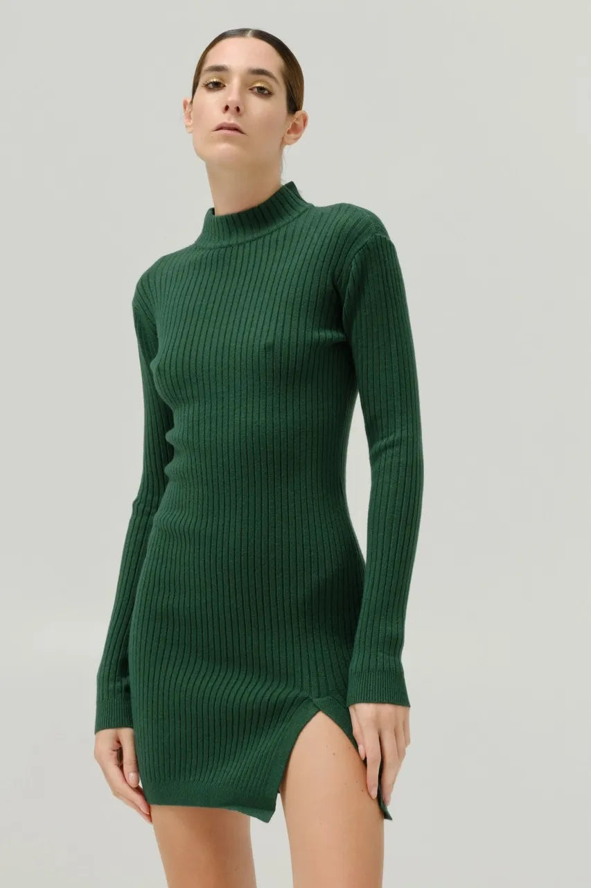 Žalia megzta suknelė "Knitted mini"